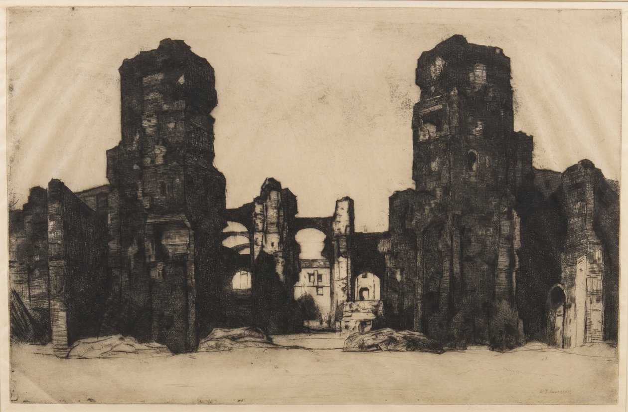 Thermae of Caracalla, 1923 (rézkarc és szárazhús japánon) alkotó: David Young Cameron
