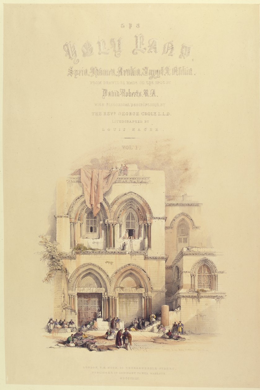 Címlap a The Holy Land I. kötetéből, Louis Haghe (1806-85) metszete Londonban, 1842 alkotó: David after Roberts