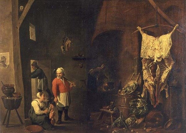Egy rusztikus ház belseje, 1640 körül (olaj, vászon) alkotó: David the Elder Teniers