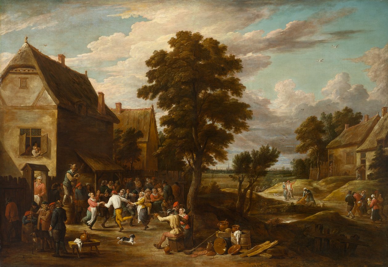 Táncosok egy falusi fogadóban, 1660 körül (olaj, vászon) alkotó: David the Younger (workshop of) Teniers