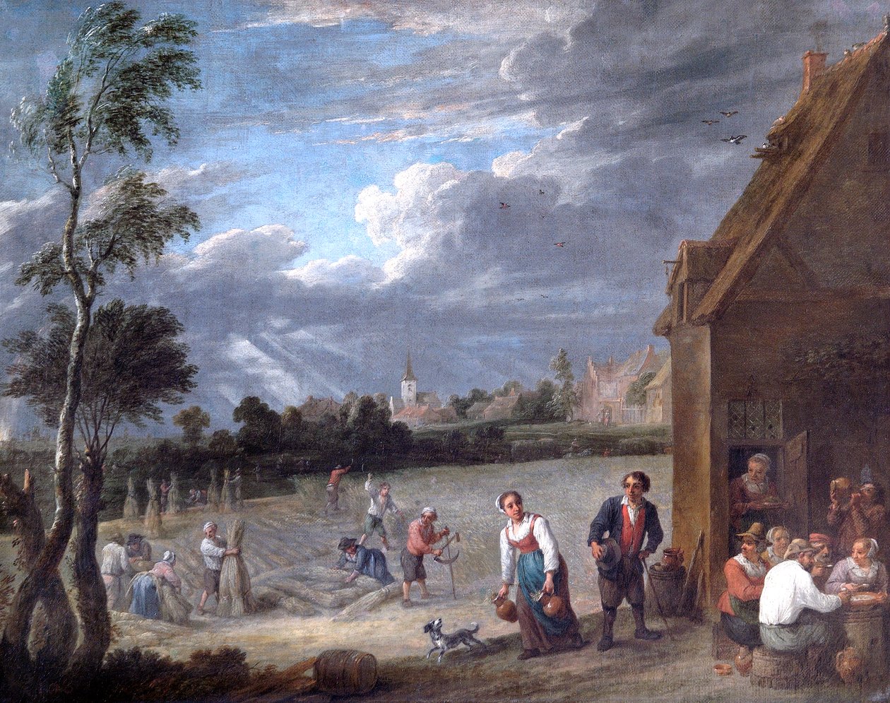 Szüreti jelenet (olaj, vászon) alkotó: David Teniers the Younger