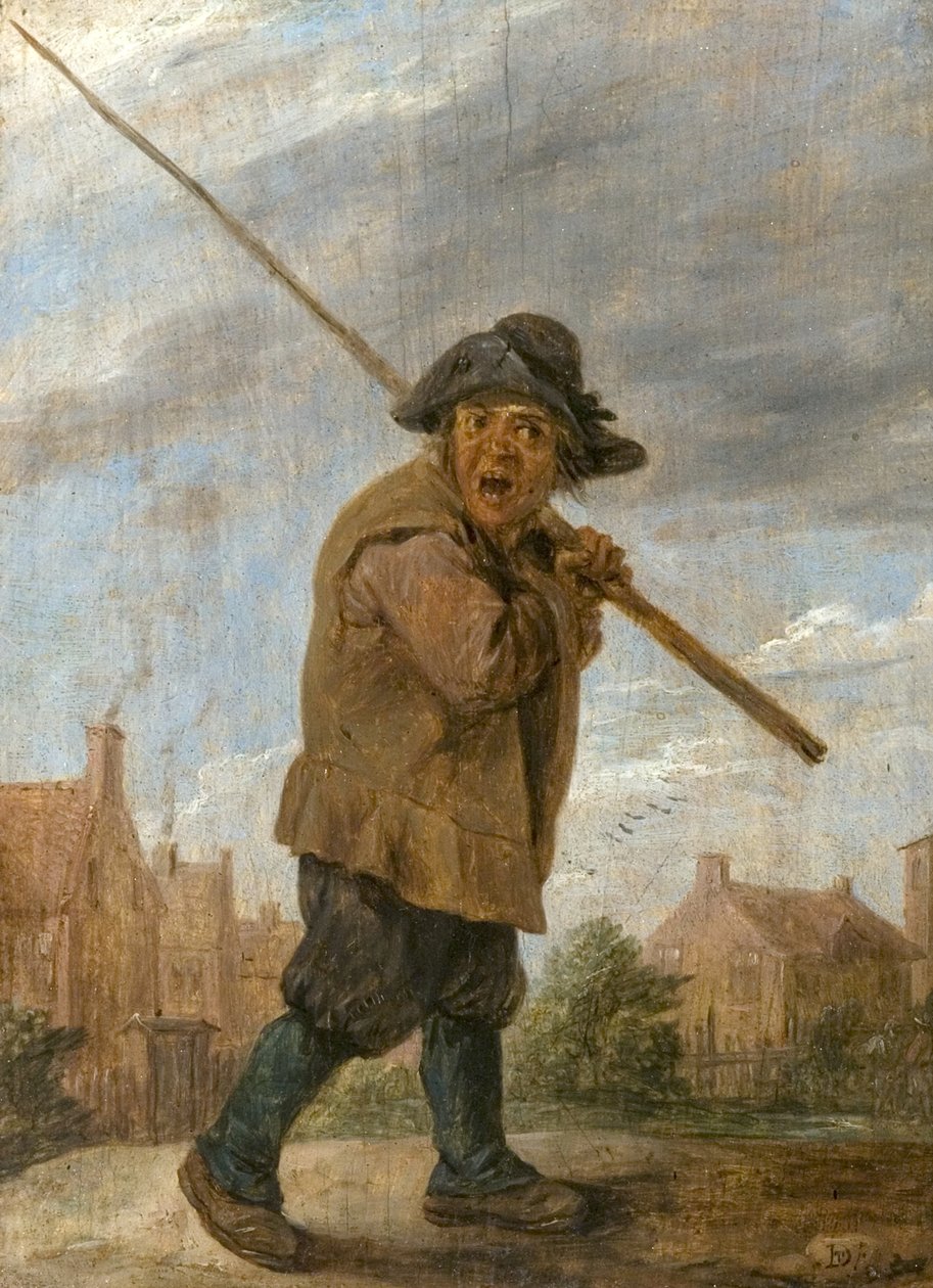 Egy rudat cipelő paraszt alkotó: David Teniers the Younger
