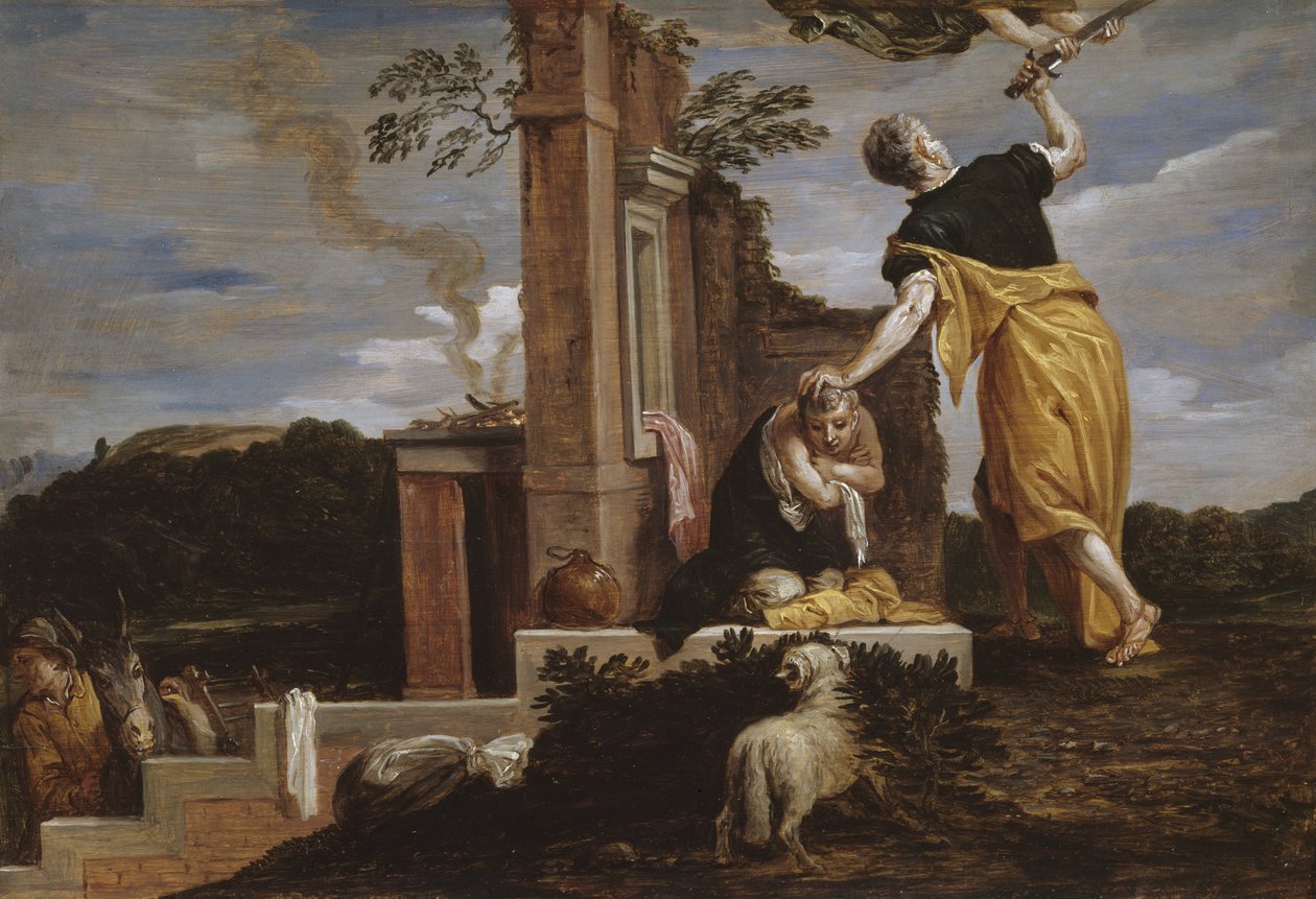 Ábrahám Izsák feláldozása, 1654-56 alkotó: David Teniers the Younger