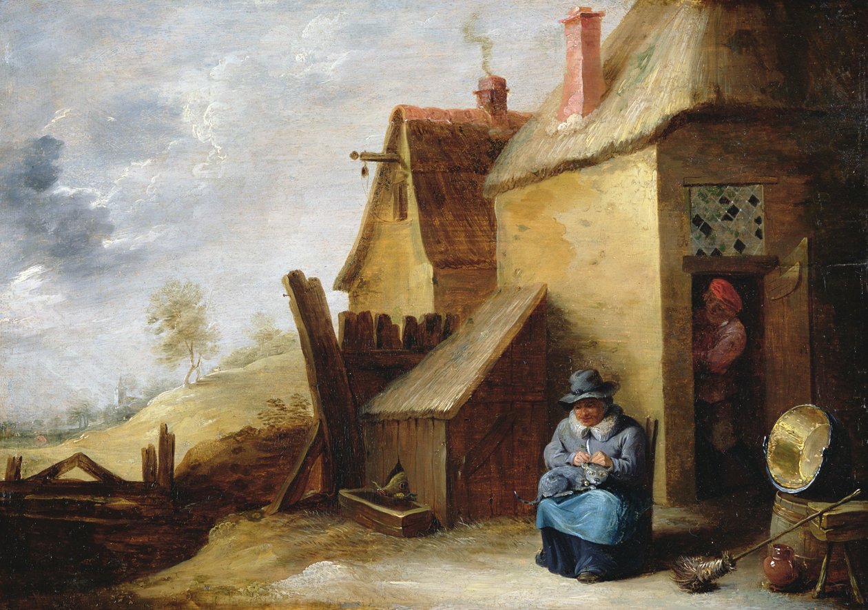 Víkendház tájban (olaj, panel) alkotó: David the Younger Teniers