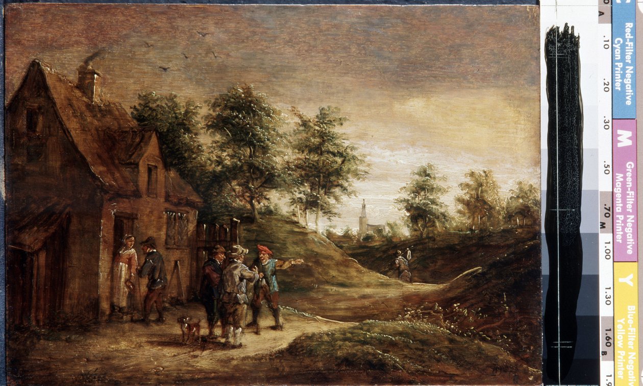 A kocsma előtt (Before the Tavern). David Teniers ifjabb (1610-1690) festménye. Olaj, fa alkotó: David Teniers the Younger