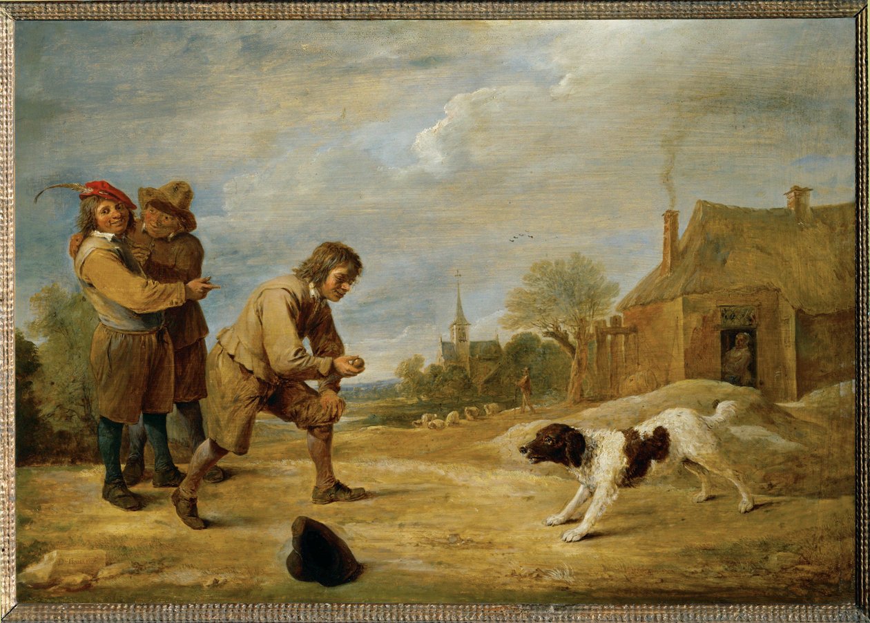 Tanyasi fiú kutyával alkotó: David the Younger Teniers