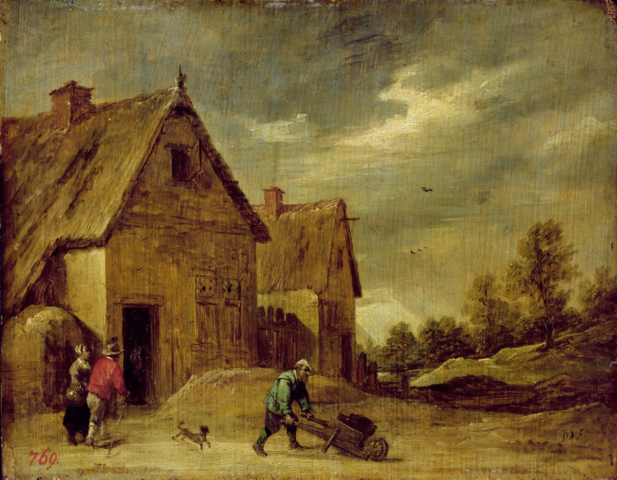 Farmer talicskával (olaj a tölgyre) alkotó: David Teniers the Younger