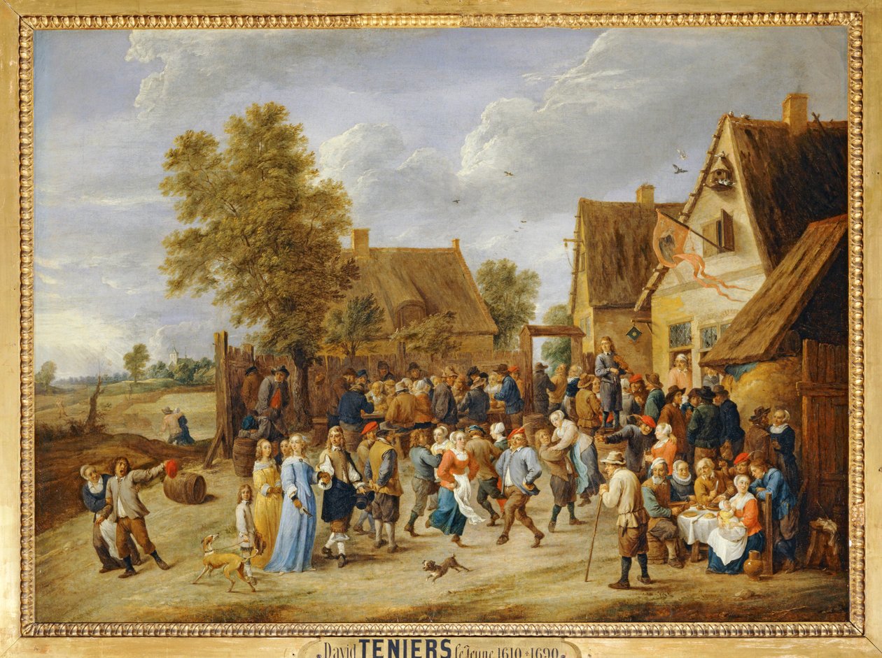 Falusi ünnepség arisztokrata házaspárral ... alkotó: David the Younger Teniers