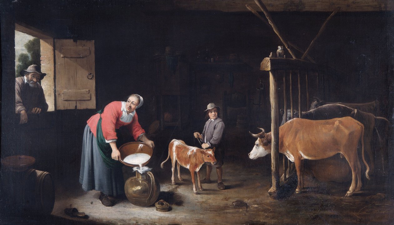 Tehénistálló belseje, 1640-50 körül (olaj, vászon) alkotó: David Teniers the Younger