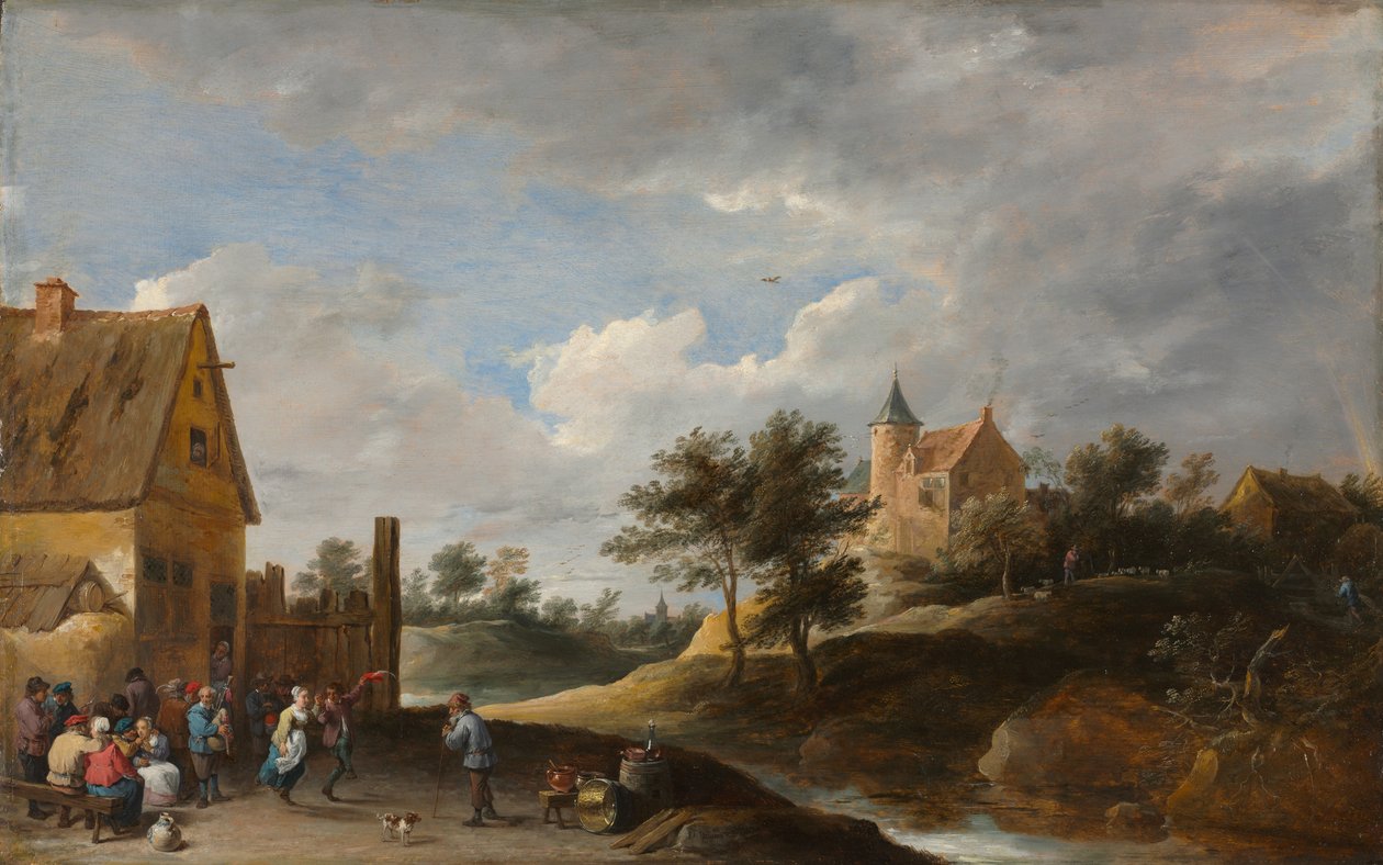 Táj paraszt tánccal, 1645-50 körül alkotó: David Teniers the Younger