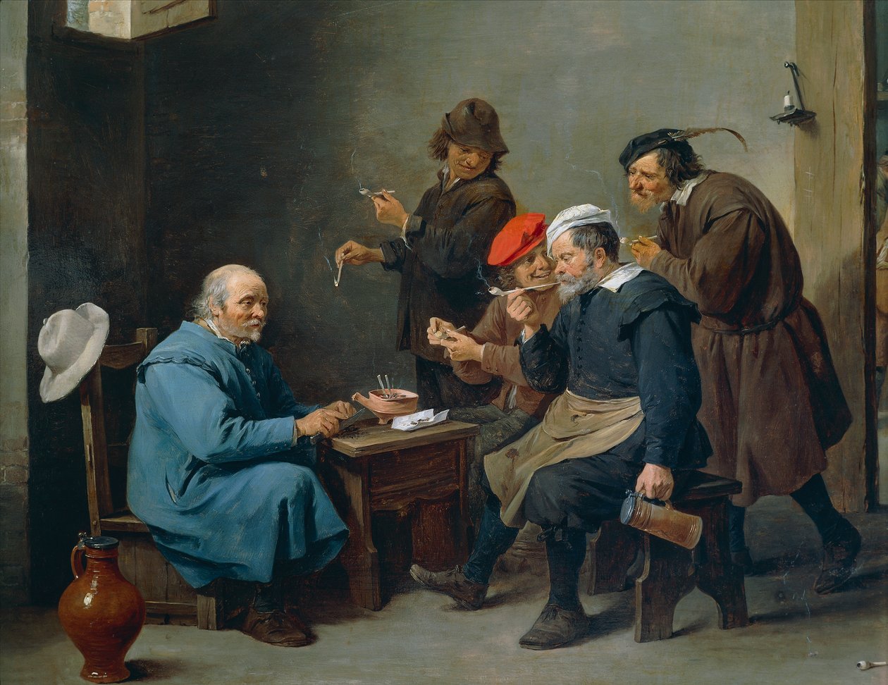 Férfi fehér kalapban alkotó: David Teniers the Younger