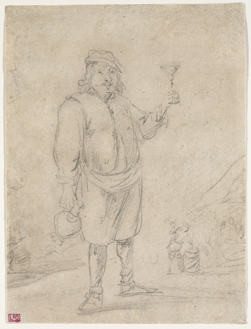 Egy pohár bort emelő paraszt, 1644 körül alkotó: David Teniers the Younger