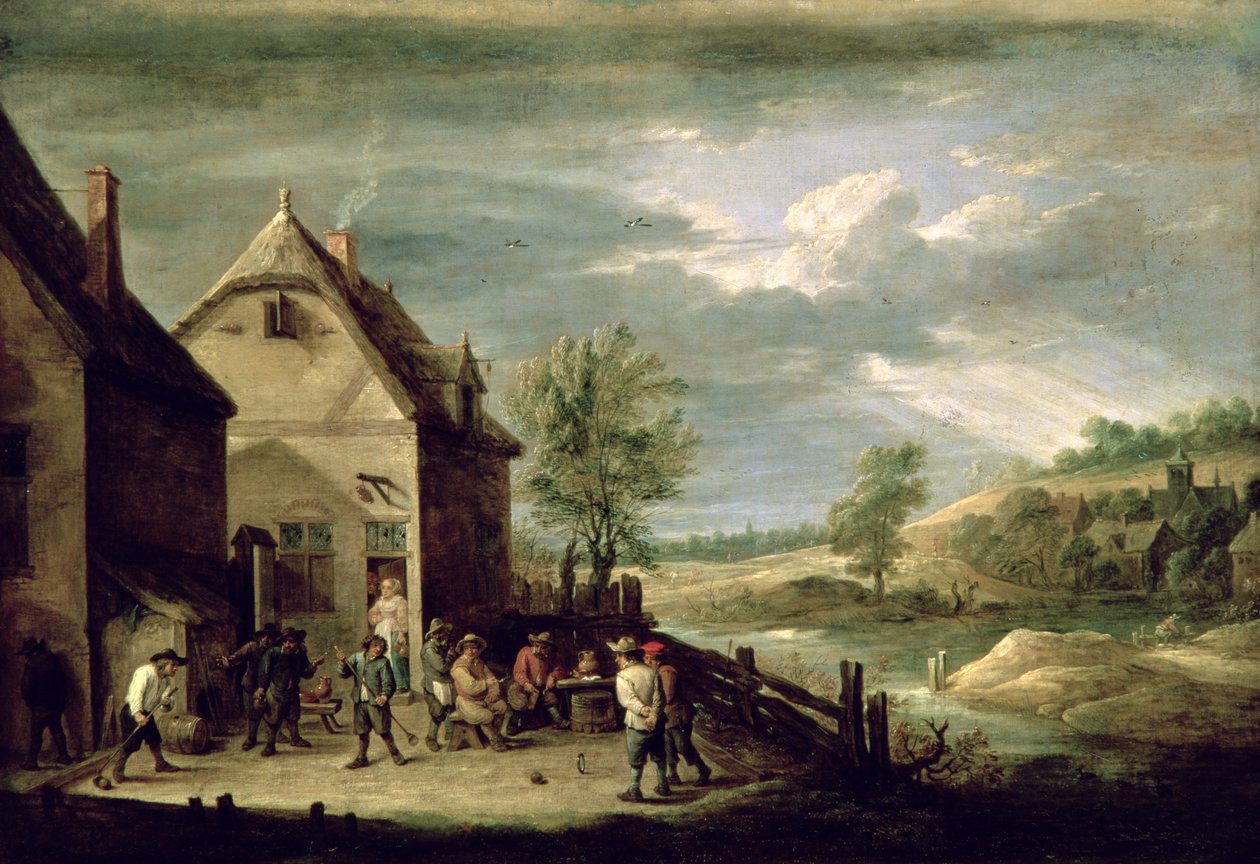 Parasztok golyókat játszanak (olaj, vászon) alkotó: David Teniers the Younger