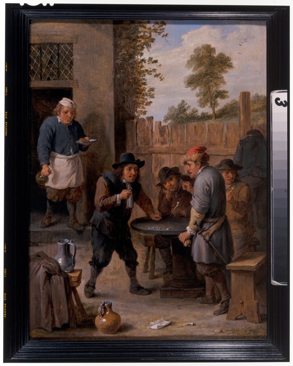 Parasztok kockajátékkal a fogadó előtt alkotó: David the Younger Teniers