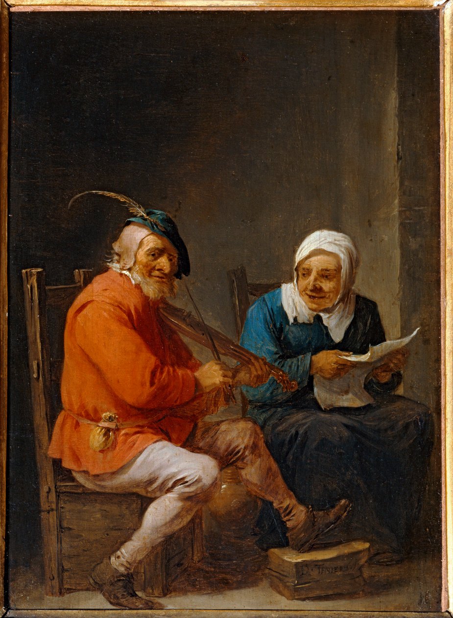 Kis duó: borítójátékos és énekes ... alkotó: David the Younger Teniers
