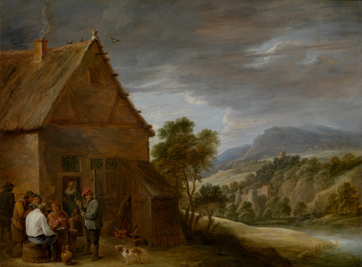 Tavern Scene (olaj a panelen) alkotó: David Teniers the Younger