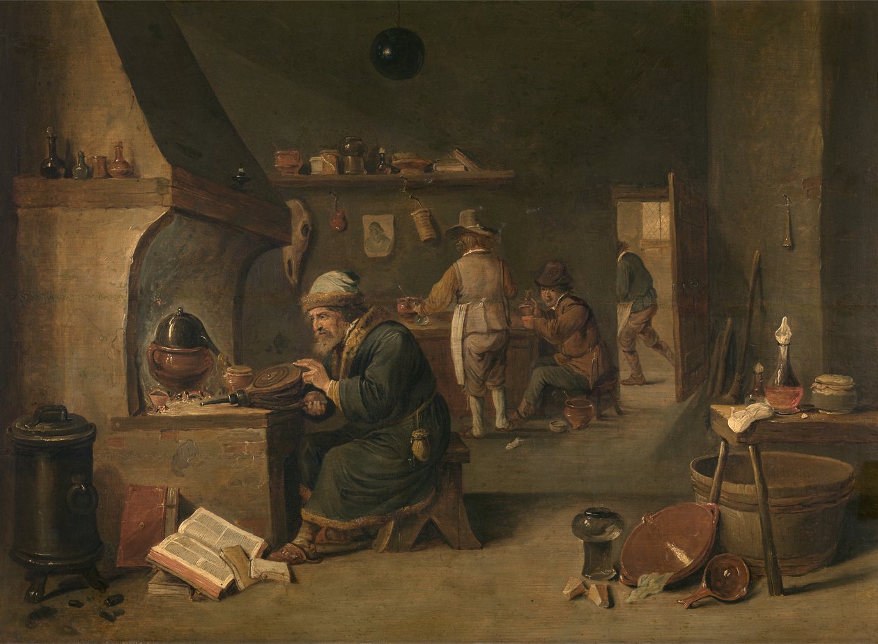 Az alkimista (olaj, fa) alkotó: David the Younger Teniers
