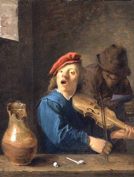 A hegedűs, 1633 (olaj, réz) alkotó: David Teniers the Younger