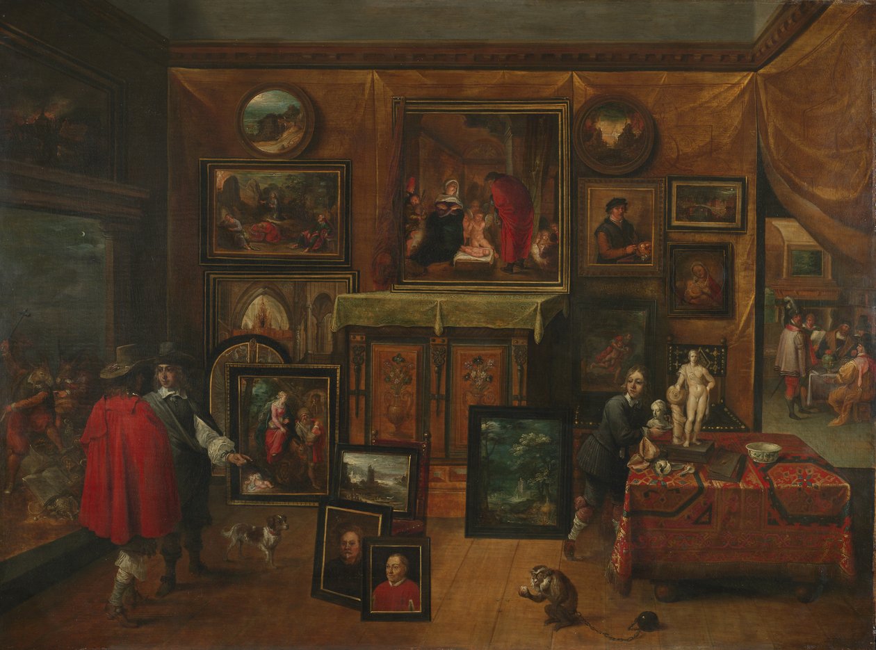 Egy Képcsarnok belseje, 1640 körül alkotó: David Teniers the Younger
