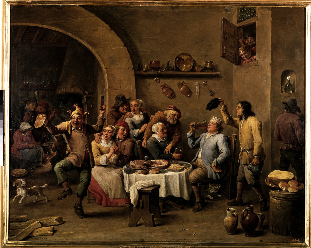 A király iszik alkotó: David Teniers the Younger