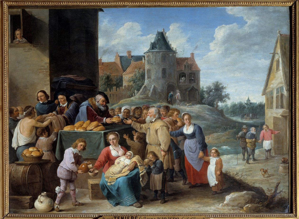 A Misericord hét műve. Ezek a felebaráti szeretet kötelezettségei, amelyeknek a keresztények alá vannak vetve. David Teniers II, a fiatal festménye (1610-1690) alkotó: David Teniers the Younger