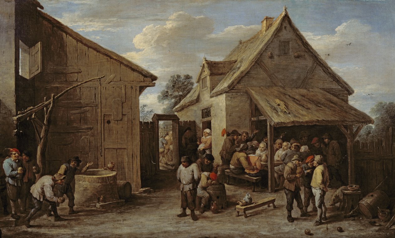 Egy fogadó udvara alkotó: David Teniers the Younger