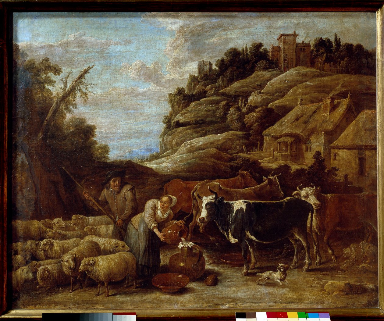 Az állomány fejése. David II Teniers The Young (1610-1690) festménye Ec. Nagyzolás. alkotó: David Teniers the Younger