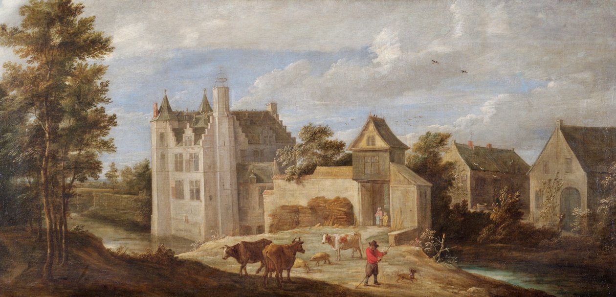 Kilátás a "De Dry Toren" művészházra Perck közelében (olaj, vászon) alkotó: David Teniers the Younger