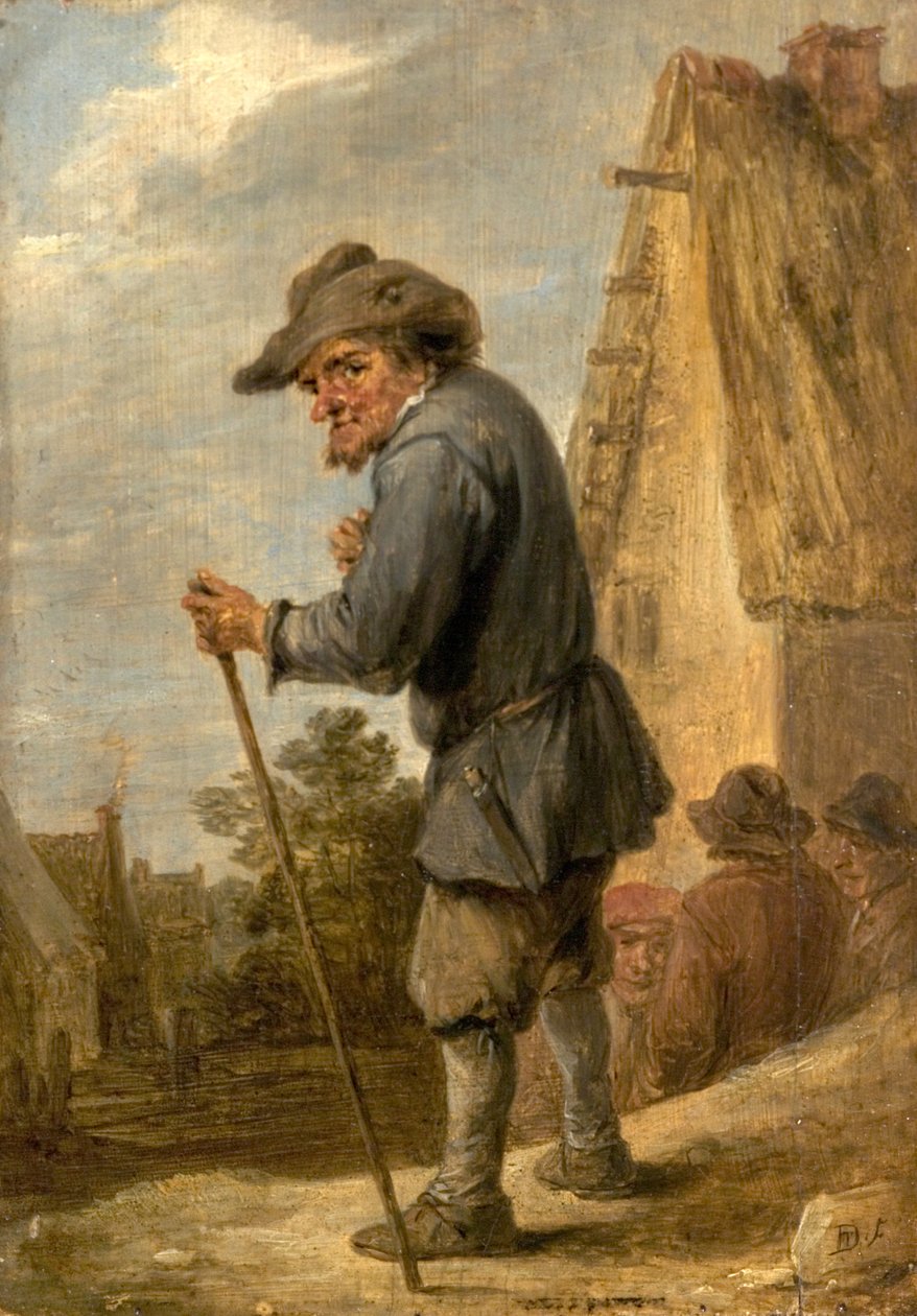 Falusi jelenet négy paraszttal alkotó: David Teniers the Younger