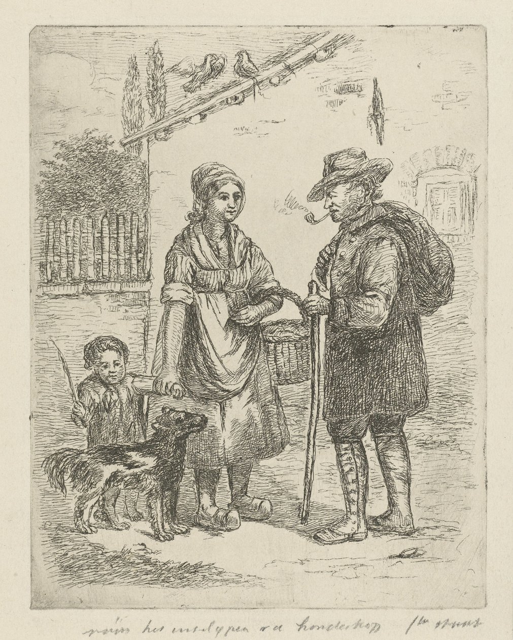 Farmer és farmer felesége a farmon alkotó: David van der Kellen