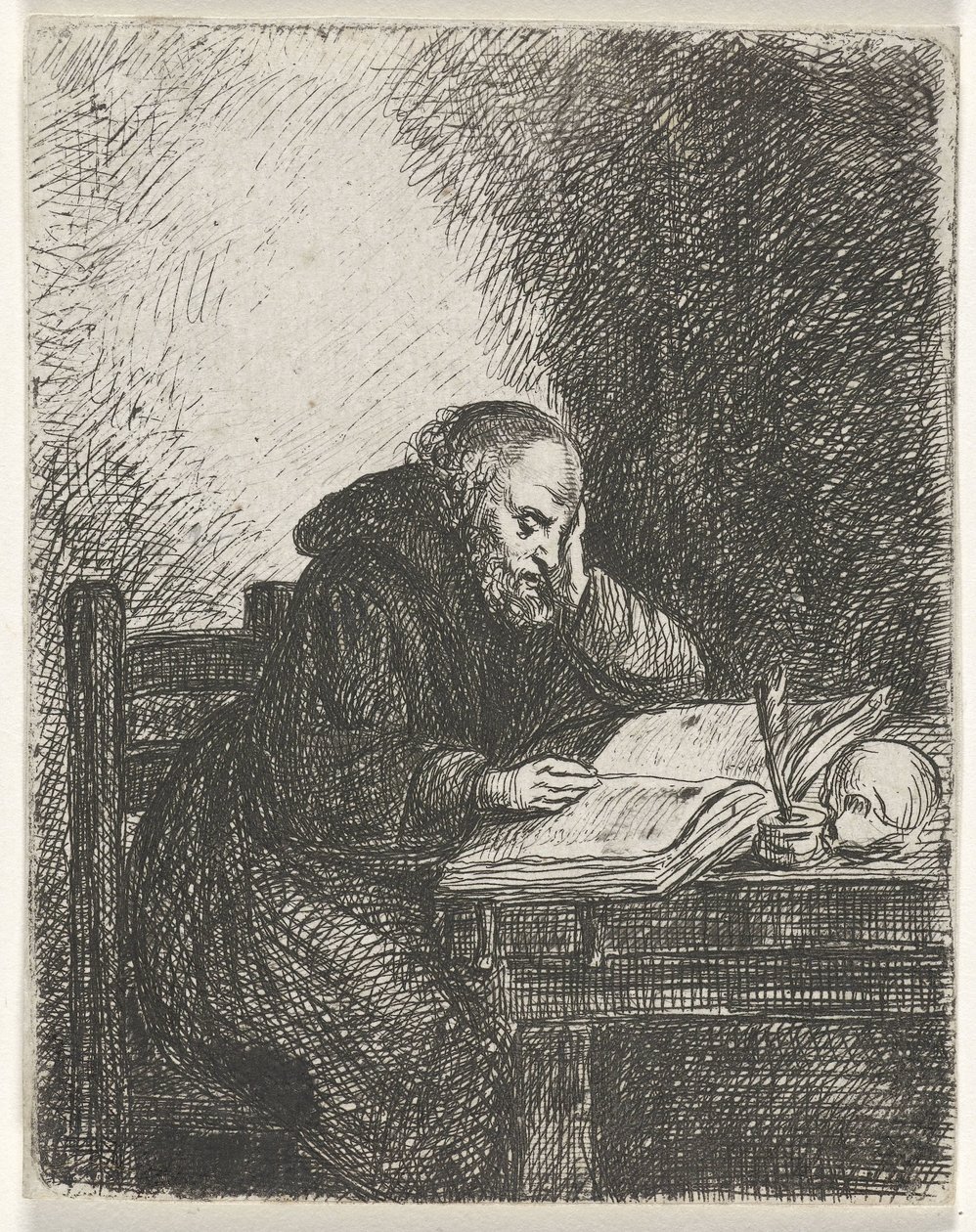 olvasó szerzetes alkotó: David van der Kellen