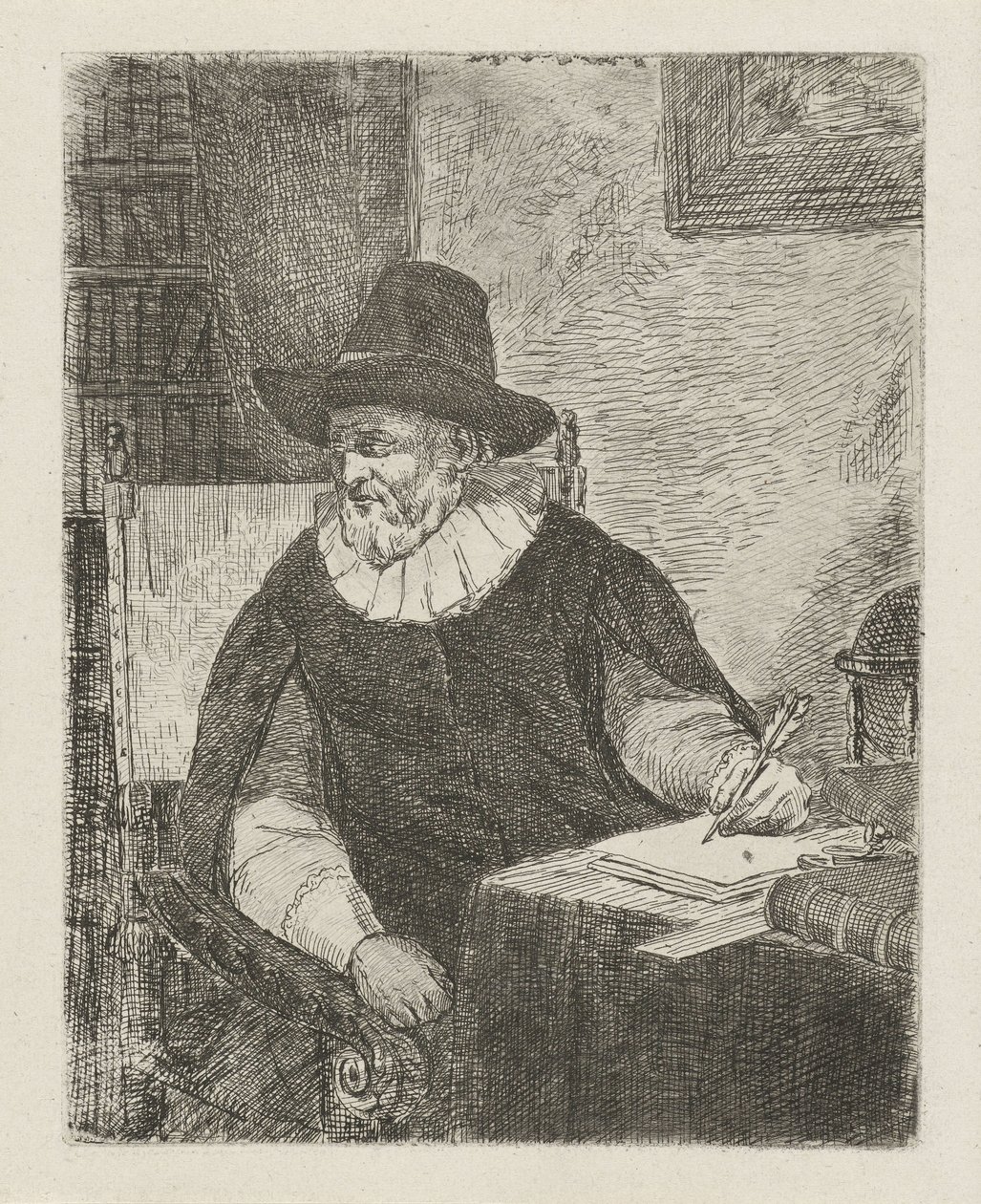 Férfi egy dolgozószobában alkotó: David van der Kellen