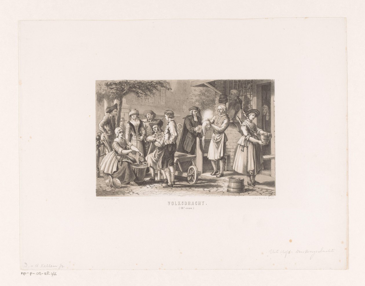 Parókakészítő Népviselet (XVIII. század) (cím a tárgyon) alkotó: David van der Kellen