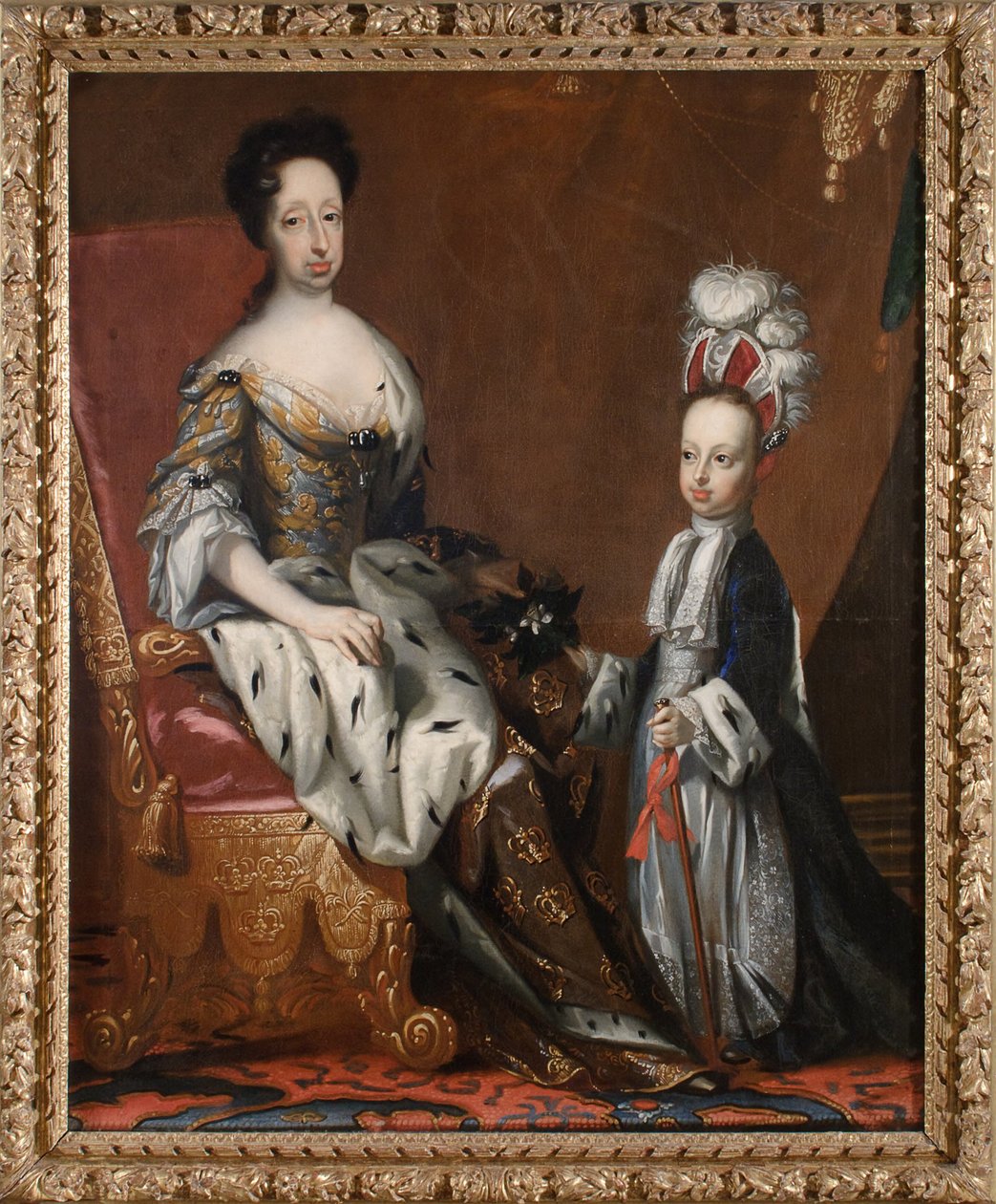 Hedvig Eleonóra (1636-1715), Holstein-Gottorp hercegnője, Svédország királynője és dédunokája, Károly Frigyes (1700-1739), Holstein-Gottorp hercege, 1704 alkotó: David von Krafft