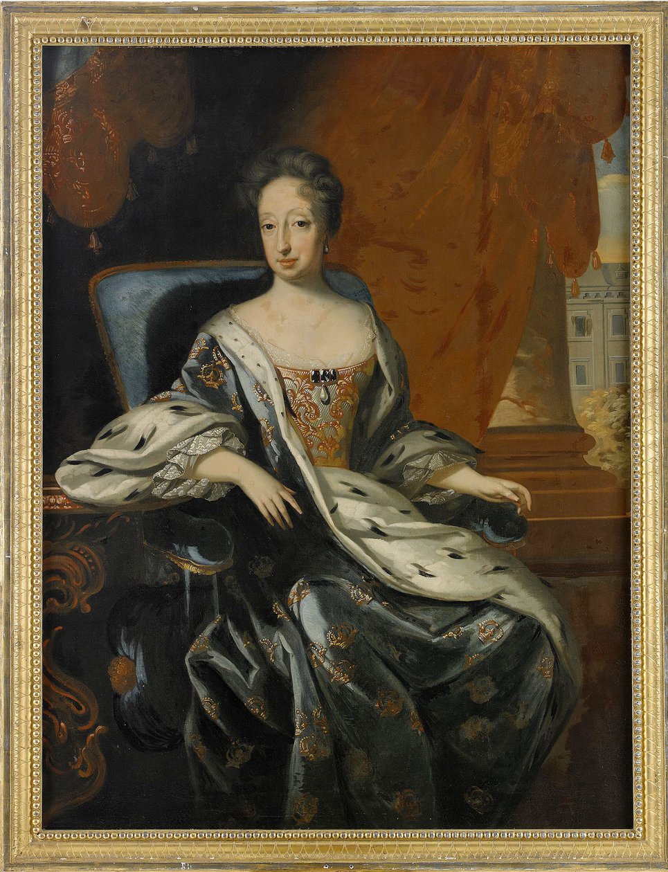 Portrait de Edwige Eleonore de Holstein Gottorp (1636-1715), reine de Suede et de Finlande (Hedvig Eleonora of Holstein-Gottorp, Queen of Sweden) - Peinture de David von Krafft (1655-1724), huile sur toile (143x107 cm) - Private Collection   1318230   hu   alkotó: David von Krafft