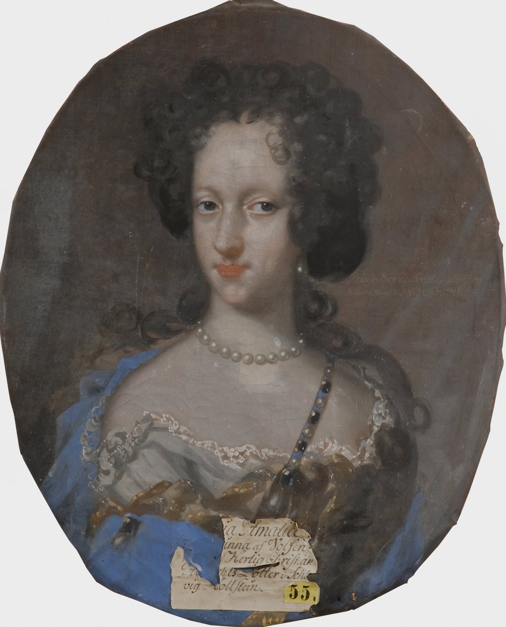 Sophie Amalie of Schleswig Holstein Gottorp, princesse dano norvegienne – Sophie Amalie holstein-gottorpi hercegnő (1670-1710), Brunswick-Lueneburg hercegnő portréja, készítette: Krafft, David, von (1655-1724). Olajfestmény. Mérete: 69x56 cm. nationalm alkotó: David von Krafft