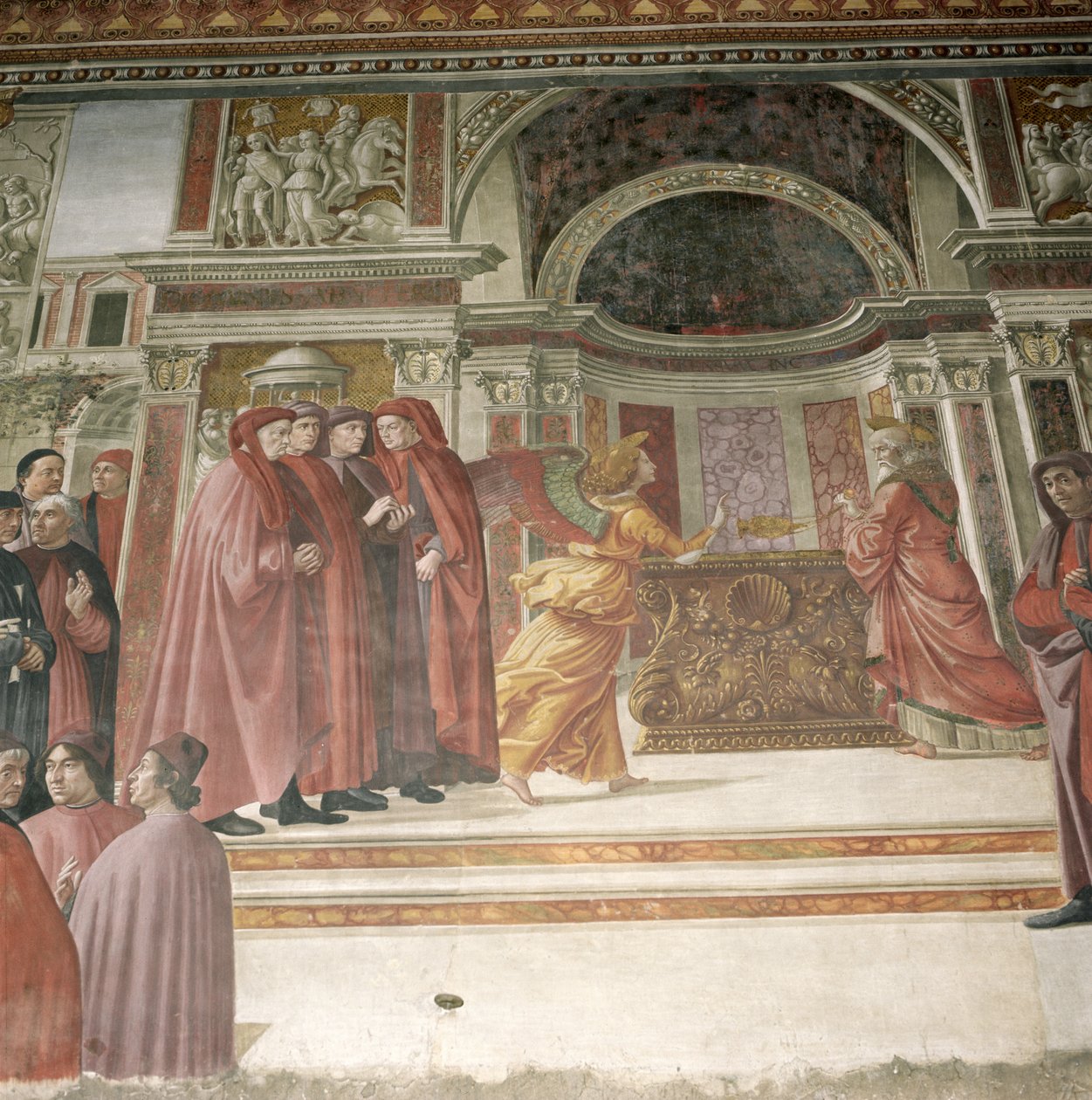 Az angyal megjelenése Szent Zakariásnak a templomban, 1485-90 alkotó: Domenico Ghirlandaio