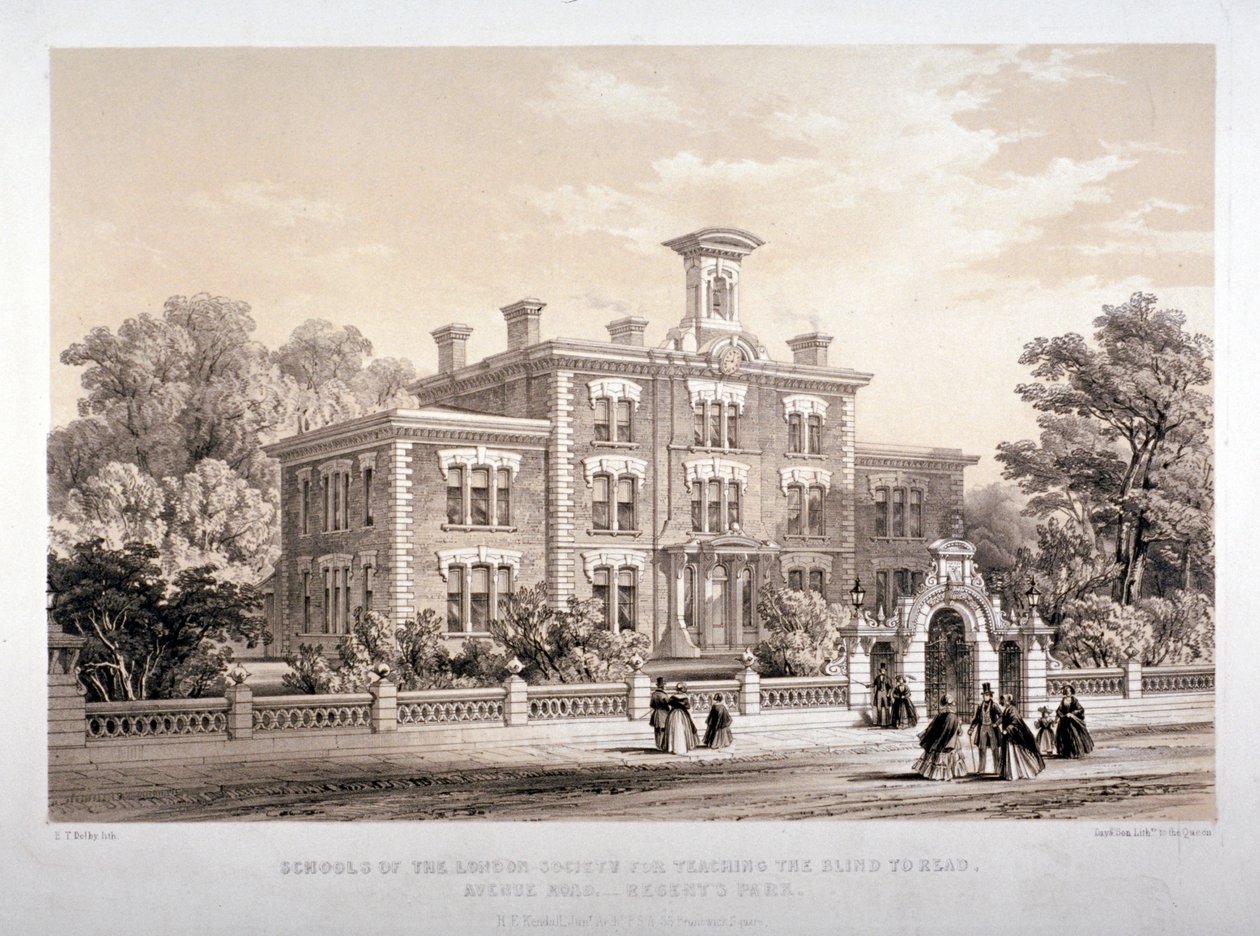 London Society Iskolák vakok tanítására, Avenue Road, Marylebone, London, 1860. alkotó: Day and Son