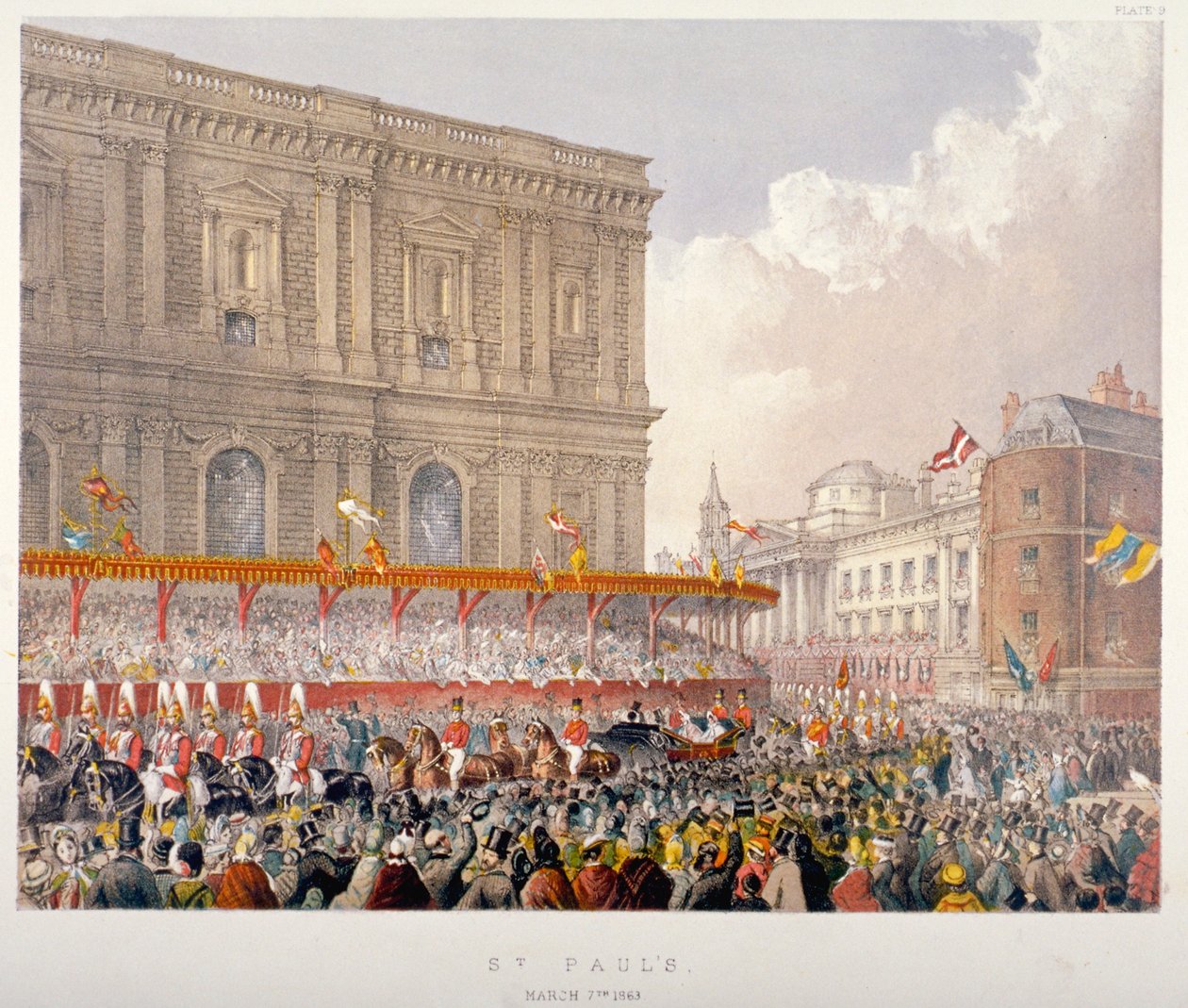 Királyi körmenet a Szent Pál-székesegyház keleti végén, London városában, 1863 alkotó: Day and Son