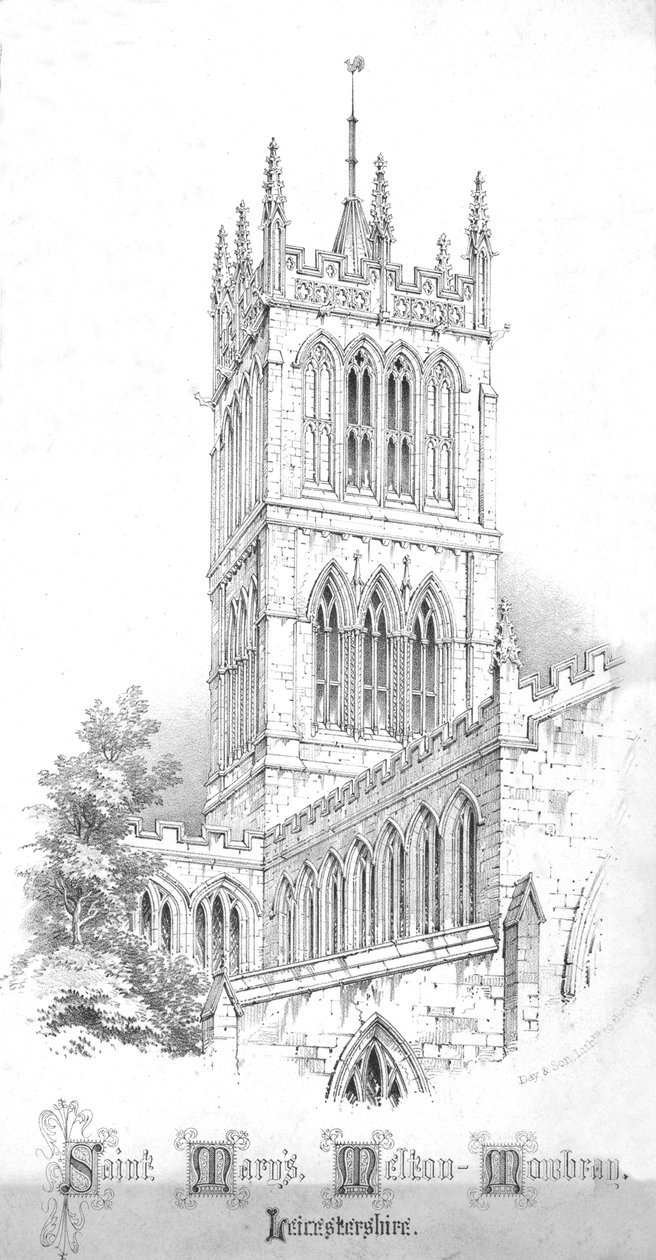 Saint Marys, Melton-Mowbray. Leicestershire, 1850-es évek alkotó: Day and Son
