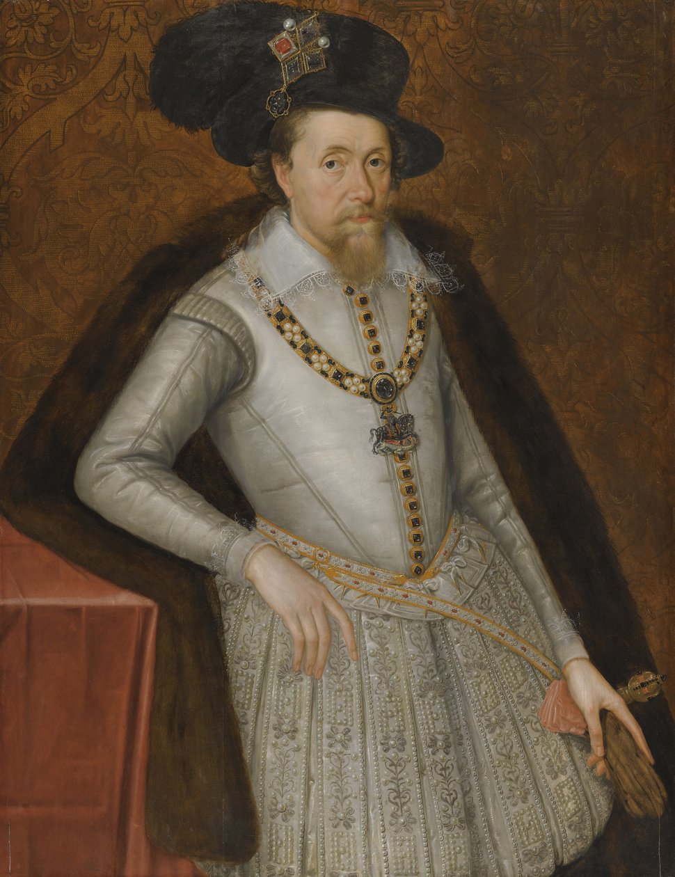 I. Jakab angol király portréja 1566-1625, 17. század eleje alkotó: De Critz