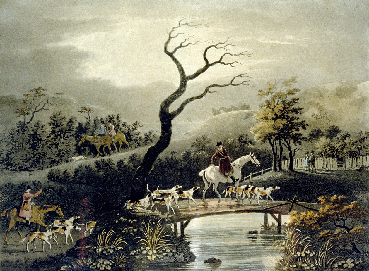 Éjszaka, Rókavadászat, metszett J.H. Clarke és F. Jeakes alkotó: Dean Snr. (after) Wolstenholme