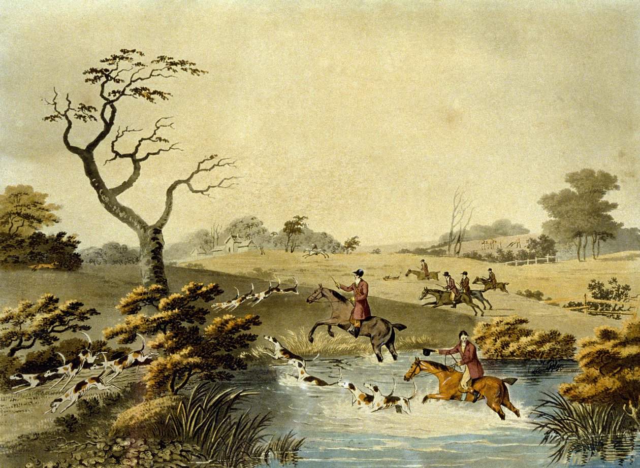 Noon, Foxhunting, vésette J.H. Clarke és F. Jeakes alkotó: Dean Snr. (after) Wolstenholme