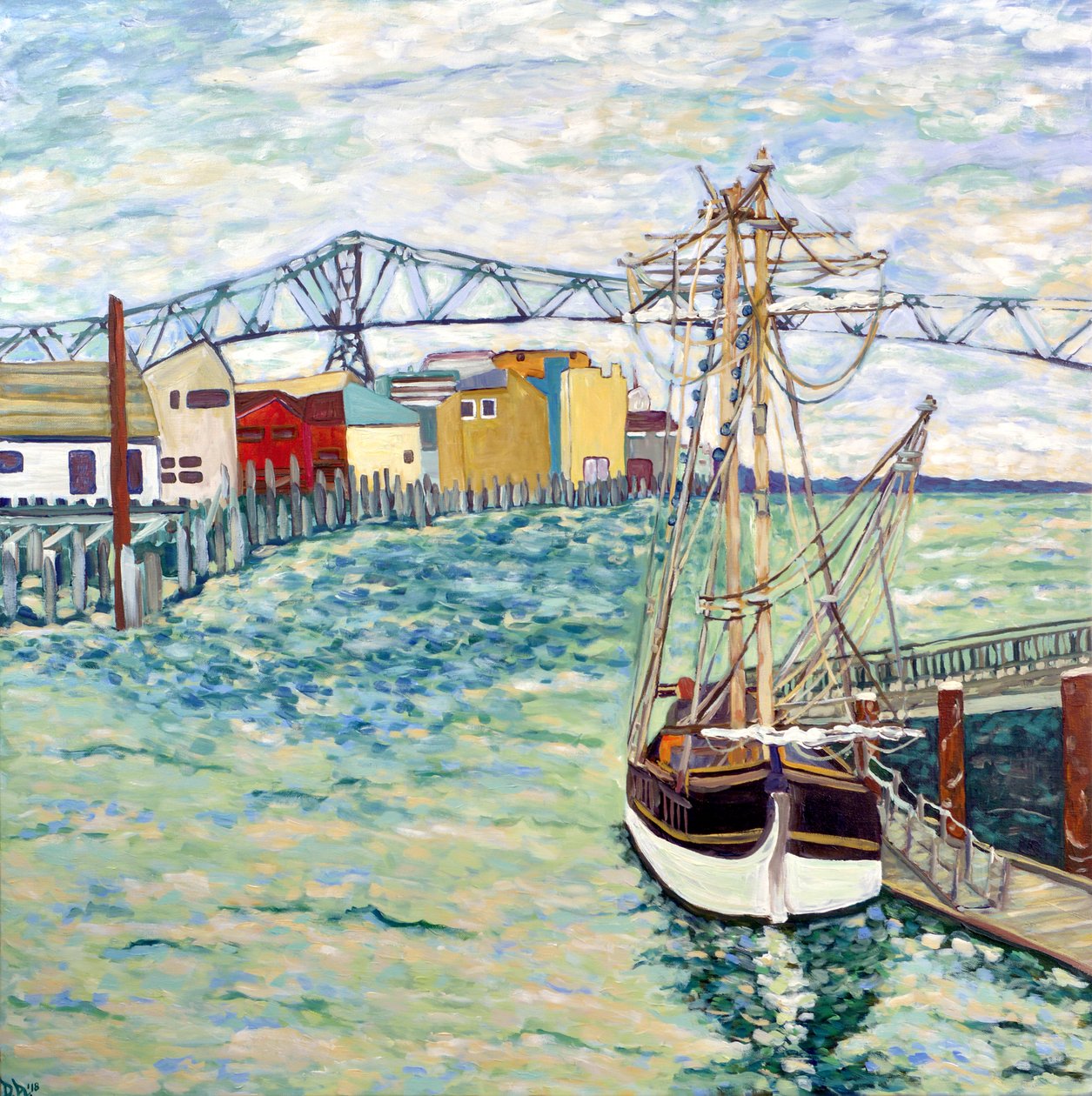 Astoria Boat, 2018 (akril, vászon) alkotó: Deborah Eve Alastra