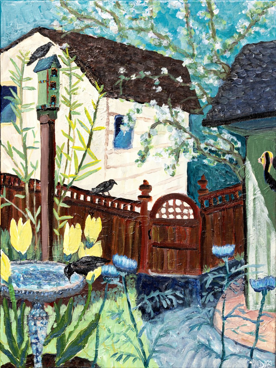 Backyard Crow, 2022 (akril, vászon) alkotó: Deborah Eve Alastra