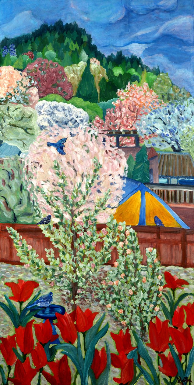 Kékmadarak tavasza, 2012 (akril, vászon) alkotó: Deborah Eve Alastra