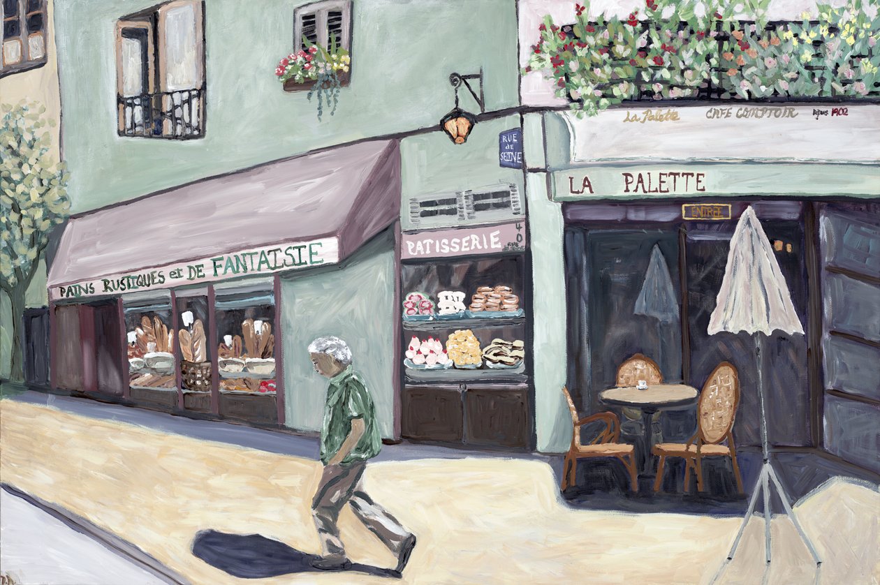Cafe Corner, 2017 (akril, vászon) alkotó: Deborah Eve Alastra