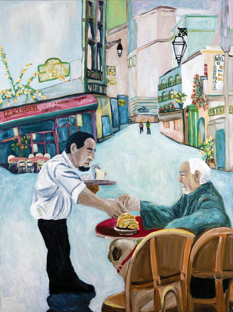 Cafe St. Germain, 2017 (akril, vászon) alkotó: Deborah Eve Alastra
