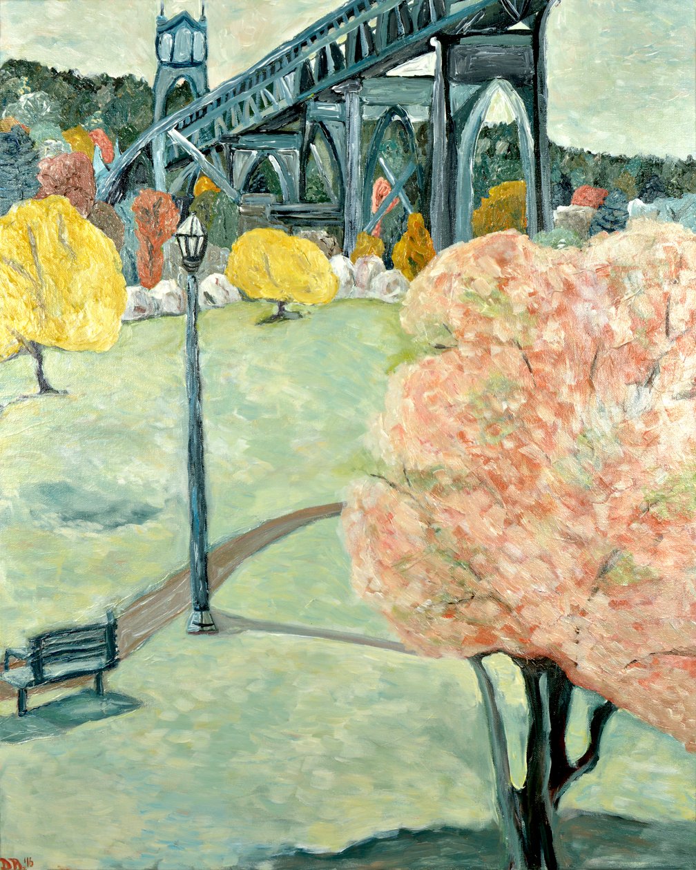 Cathedral Park, 2019 (akril, vászon) alkotó: Deborah Eve Alastra