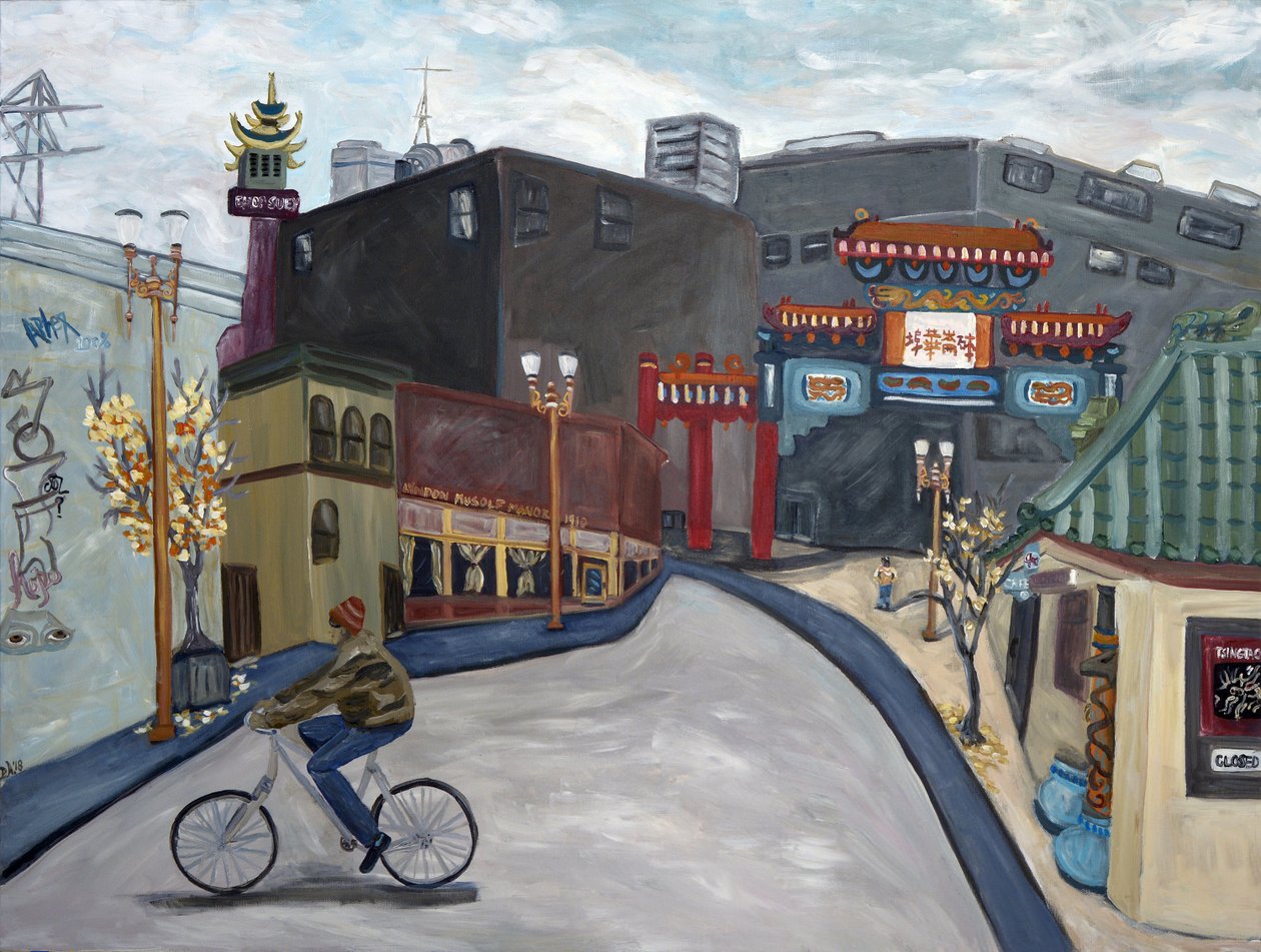 Chinatown Portland, 2018 (akril, vászon) alkotó: Deborah Eve Alastra